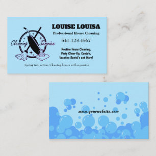 Simple Professional House Cleaning Business Cards