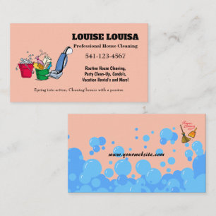 Simple Professional House Cleaning Business Cards