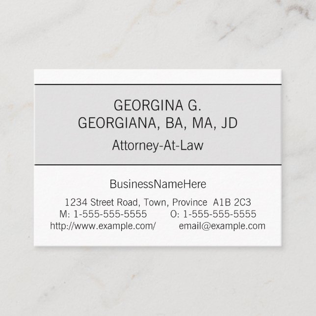 Simple Professional Lawyer Business Card (Front)