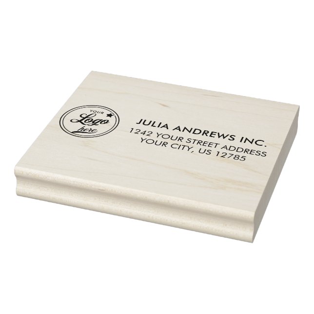 Simple Professional Logo Business Return Address  Rubber Stamp (Stamp)
