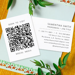 Simple Professional Minimal QR Code Business Card