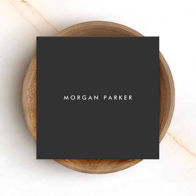 Simple Professional Modern Black Square Square Business Card (Creator Uploaded)