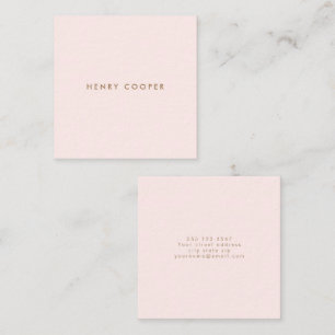 Simple Professional Modern Light Pink Square Business Card