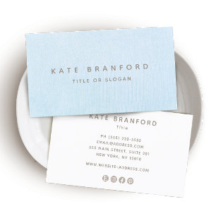 Simple Professional Modern Pastel Blue Business Card