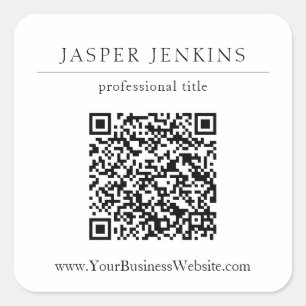 Simple Professional Modern QR Code Business Square Sticker