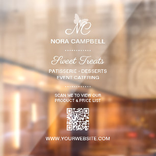 Simple Professional Monogram Business Name QR Code