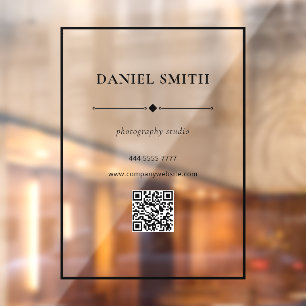 Simple Professional Office Black Frame with QRcode