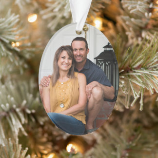 Simple Professional Photo Acrylic Oval Ornament