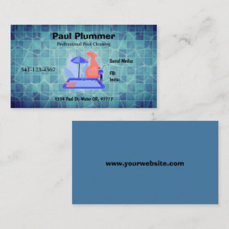 Simple Professional Pool Cleaning Business Cards