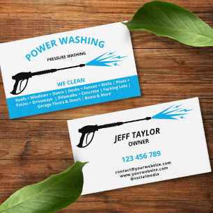 Simple Professional Pressure Washing Power Washing Business Card