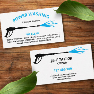 Simple Professional Pressure Washing Power Washing Business Card