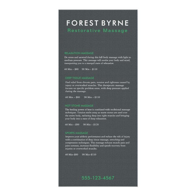 Simple Professional Price List Menu (Front)