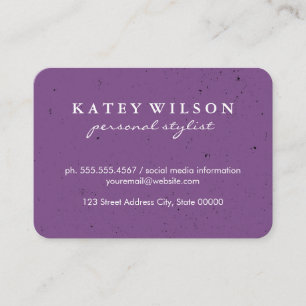 Simple Professional Purple Grunge with Gold Border Business Card