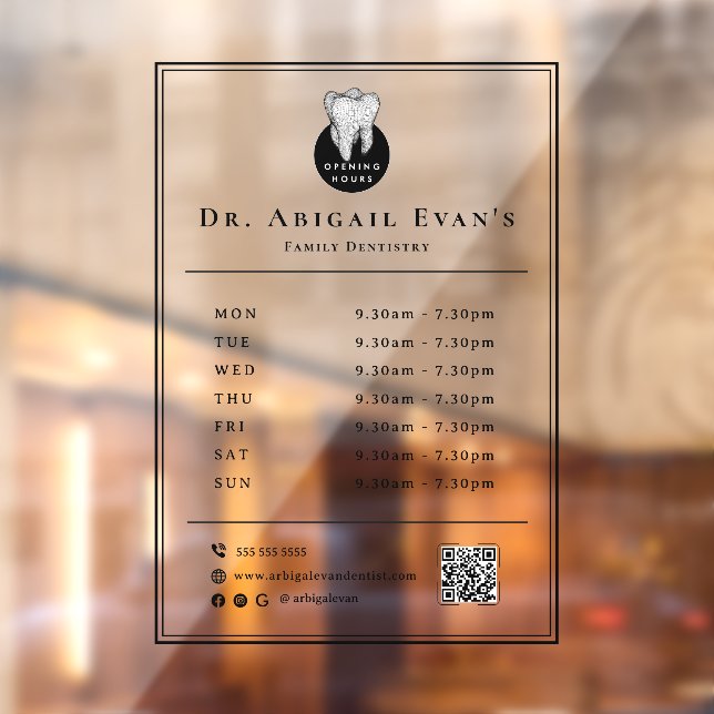 Simple Professional Tooth Icon Dentist Open Hours (Sheet 2)