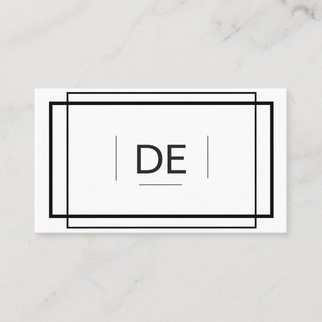 Simple Professional White and Black Business Card (Front)