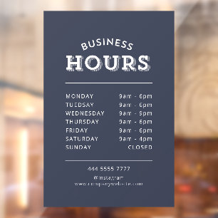 Simple Professional White on Grey Business Hours