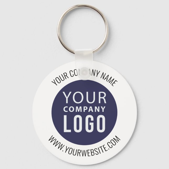 Simple Promotional Business Company Logo Key Ring (Front)