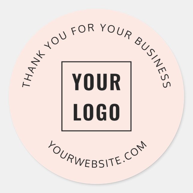 Simple Promotional Business Logo Classic Round Sticker (Front)