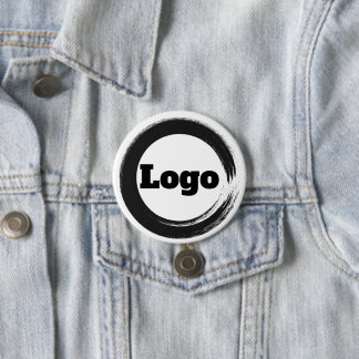 Simple Promotional Small Business Brand Black Logo 7.5 Cm Round Badge