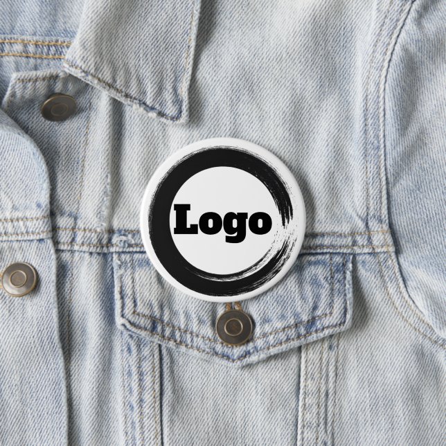 Simple Promotional Small Business Brand Black Logo 7.5 Cm Round Badge (In Situ)
