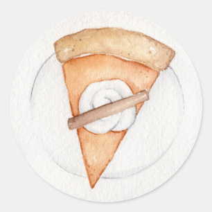Simple Pumpkin Pie Slice Fall Thanksgiving Classic Round Sticker