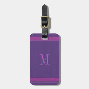 Simple Purple And Pink Fox Leather Look Luggage Tag