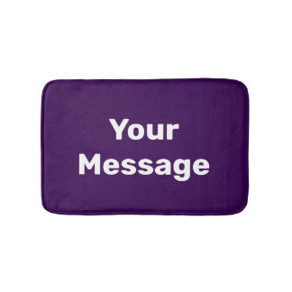 Simple Purple and White Your Message Text Template Bath Mat