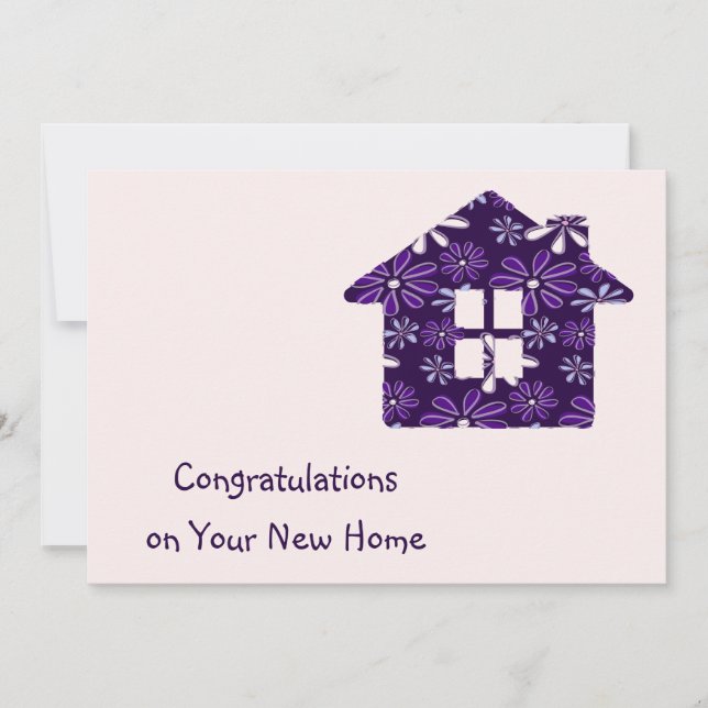 Simple Purple Blush Congrats on Your New Home Card (Front)