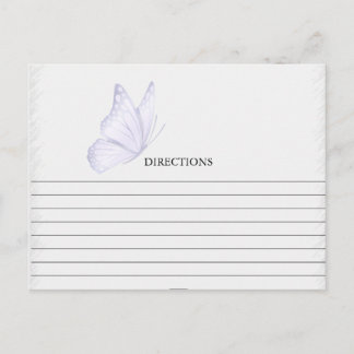 Simple Purple Butterfly Recipe Cards