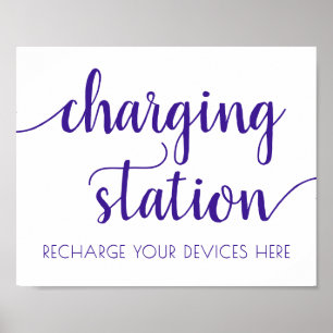 Simple Purple Charging Station   Grape Any Event Poster