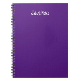 Simple Purple Cover Custom Name Writing Notebook