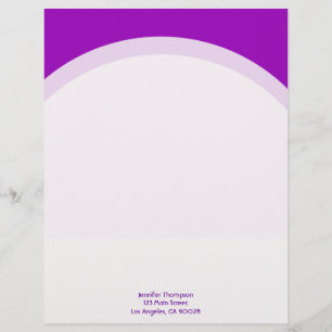 Simple purple customized letterhead