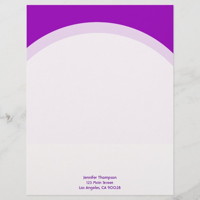 Simple purple customized letterhead (Front)