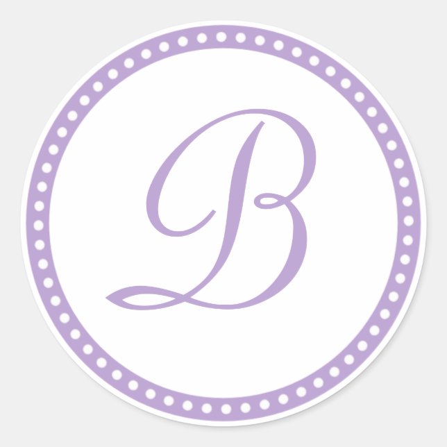 Simple Purple Dot Monogram Initial Sticker (Front)
