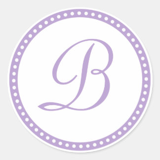 Simple Purple Dot Monogram Initial Sticker