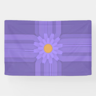 Simple Purple Flower on Cross Modern Banner