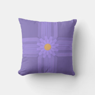 Simple Purple Flower on Cross Modern Cushion