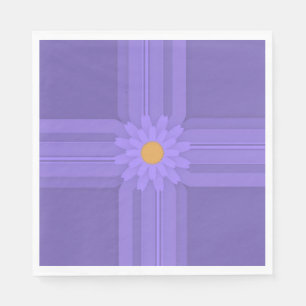 Simple Purple Flower on Cross Modern Napkin