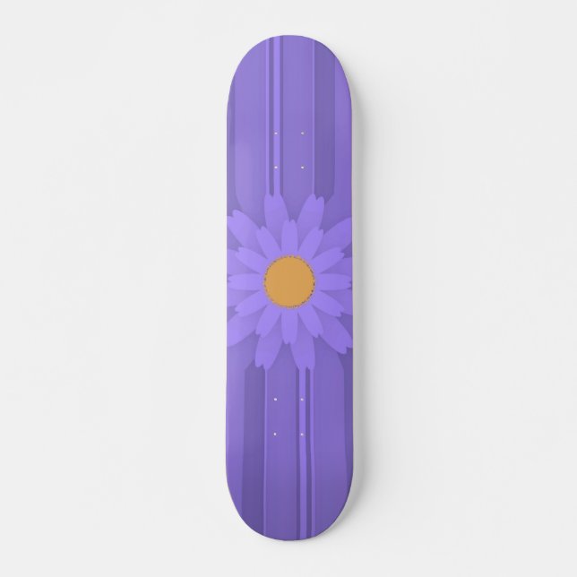 Simple Purple Flower on Cross Modern Skateboard (Front)