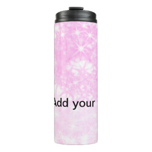 Simple purple glitter sparkle stars add your text thermal tumbler