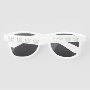 Simple purple green cactus glitter sparkle custom sunglasses