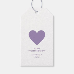 Simple Purple Heart Dots Cute Happy Valentine's Gift Tags