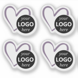 Simple Purple Heart Shaped Logo Picture Template
