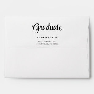 Simple Purple Math Pattern Return Address Graduate Envelope