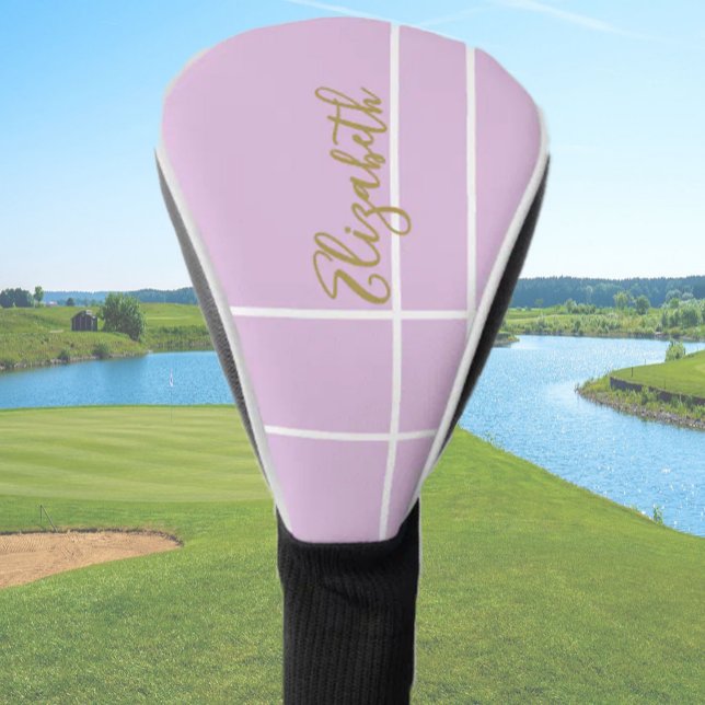 Simple purple minimalist custom name ladies  golf head cover (Creator Uploaded)
