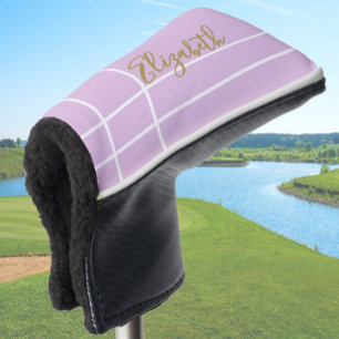 Simple purple minimalist custom name ladies  golf head cover