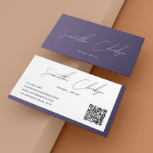 Simple Purple Modern Handwritten Script QR code