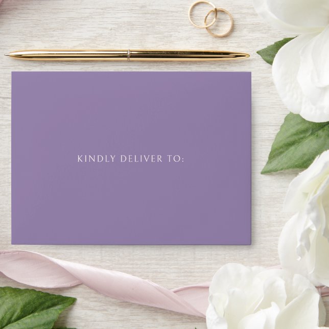 Simple Purple Modern Wedding Envelope (Wedding)