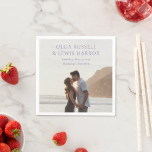 Simple Purple Modern Wedding Napkin