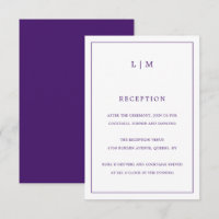Simple Purple Monogram Elegant Wedding